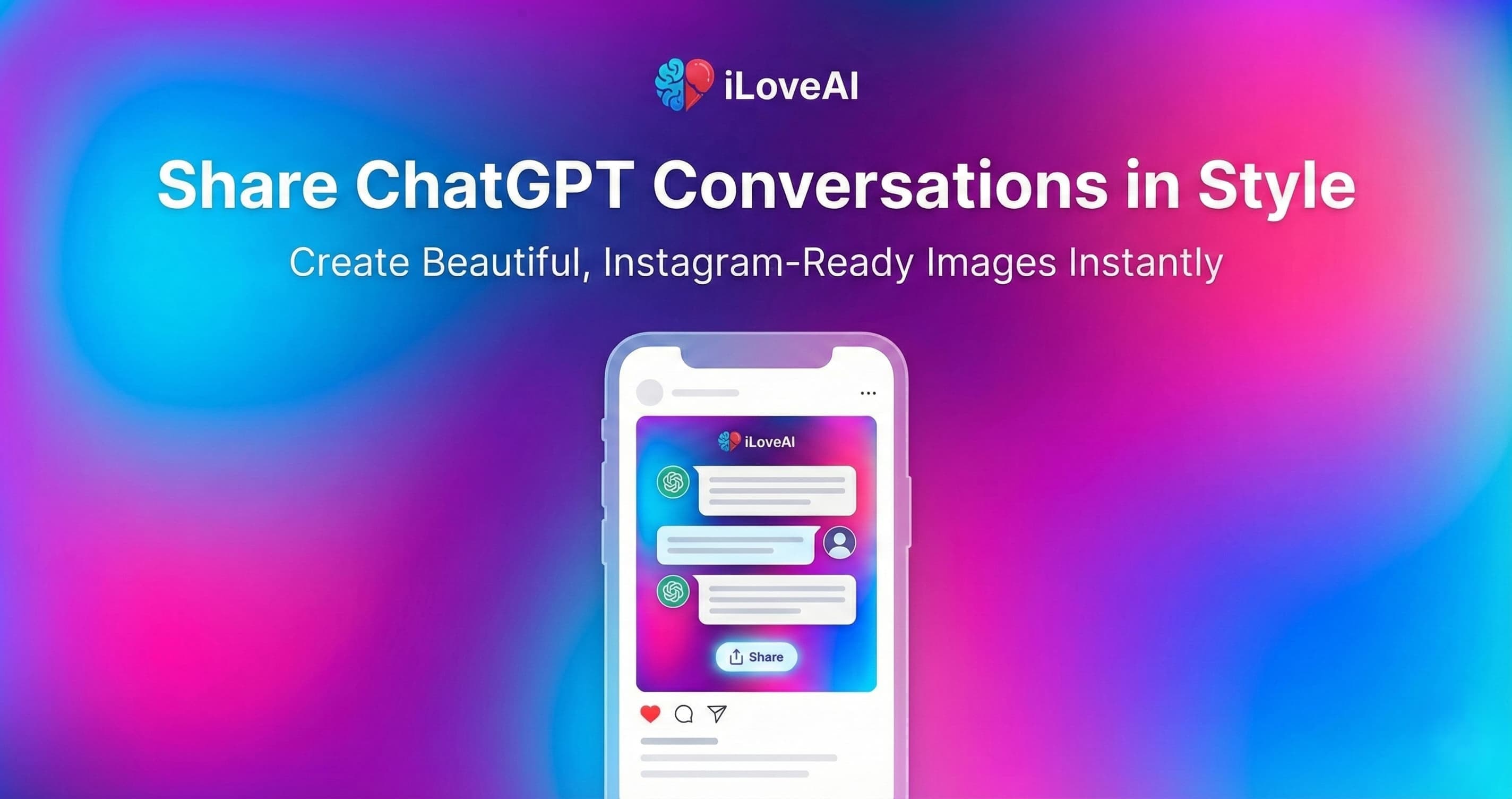 面白いChatGPT会話を美しいInstagram風画像でシェアする方法(モバイル対応!)