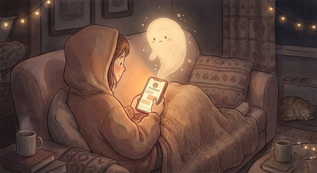 A person chatting with AI at 3 AM